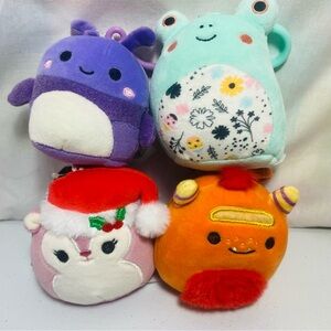 Squishmallows 3.5” Clip On Plush Fritz Frog Allina Squirrel Ernest Monster Axel